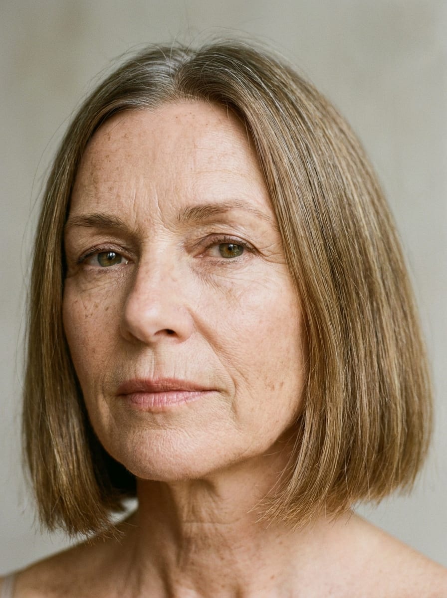 Blunt Bob mit voller Grundlinie - Frisur ab 50 für feines Haar